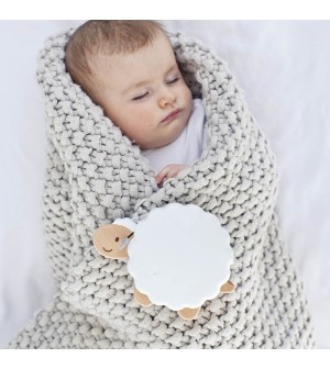 Veilleuse musicale mouton Hape bebe berceuse eveil musical E8520 6943478030596 bébé dort dessus