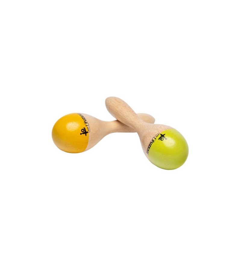 Maracas en bois peint naturel - petit modèle