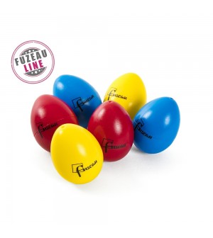 Lot de 3 paires de maracas d'ufs sonores bleu jaune rouge