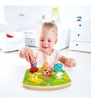 Puzzle en bois Hape Les Bruits de la ferme Hape® jouets éveil