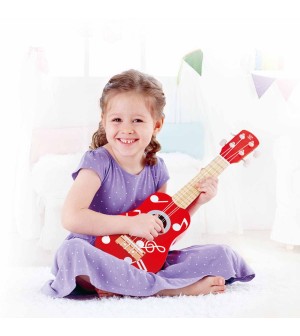 Ukulélé rouge Hape® jouets éveil musical instument de musique