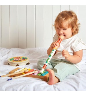 Janod - Set Musical 5 Instruments en Bois Sunshine - Instrument de Musique Enfant - Jouet d'Imitation et d'Ãveil Musical -