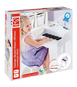 Grand piano deluxe Blanc Hape® jouets éveil musical instument