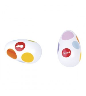 Oeuf Maracas Confetti Janod jouets éveil musical instument de