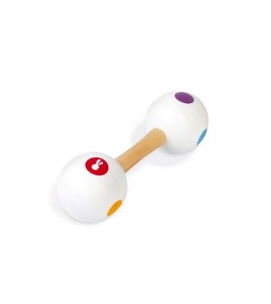 Haltère maracas confetti Janod jouets éveil musical instument