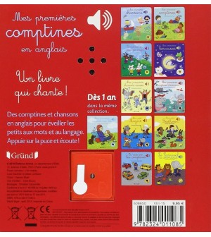 Livre sonore Mes premières comptines en Anglais Gründ 6 comptines dernière couverture