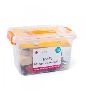 Malle Livre-CD 24 Cartes et 7 instruments de musique - Ma Journée Musicale de chez Fuzeau la malle en plastique
