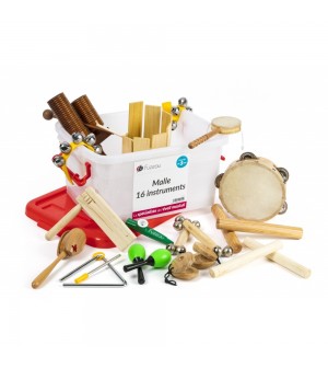 Malle de 16 instruments de musique les percussions Fuzeau pour l'éveil musical de l'enfant