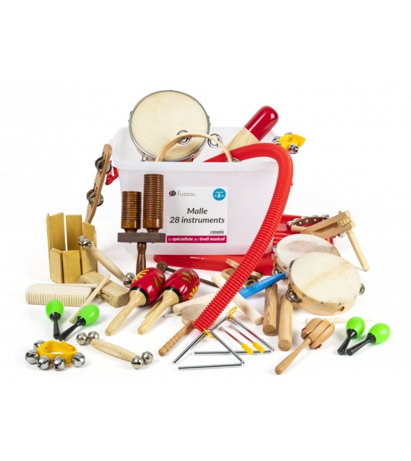 Malle de 10 instruments en bois pour enfant pour enfant de