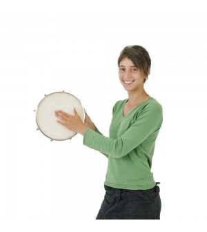 Tambourin JLT en bois, peau naturel