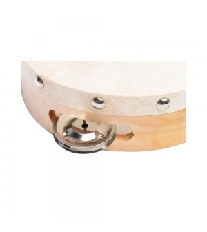 Tambourin peau naturelle 15cm + 8 cymbalettes Fuzeau jouets