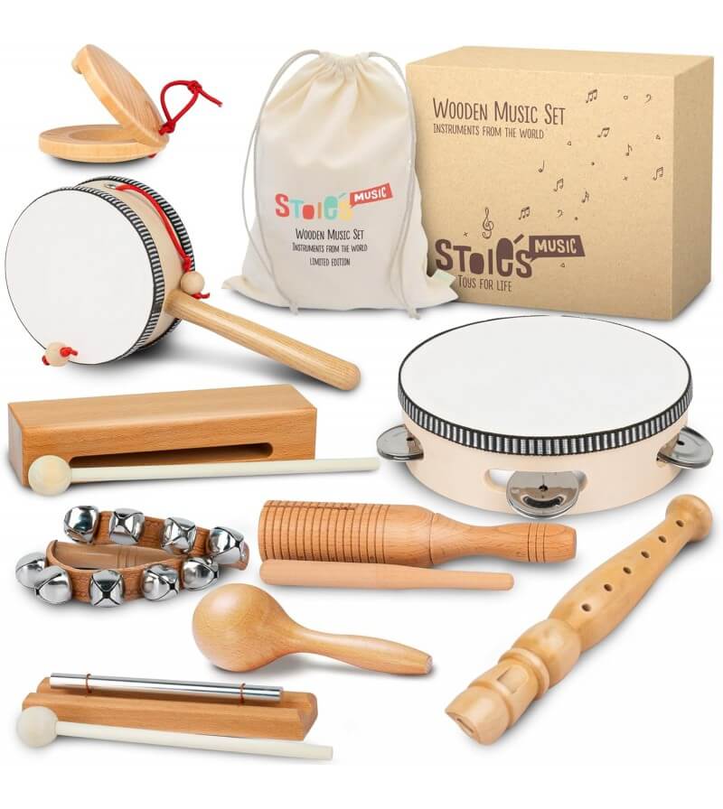 Kit 13 instruments de musique en bois pour enfant